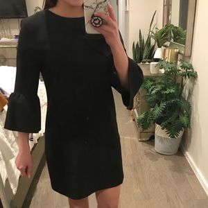 Zara Black Trumpet Sleeve Mini Dress Small